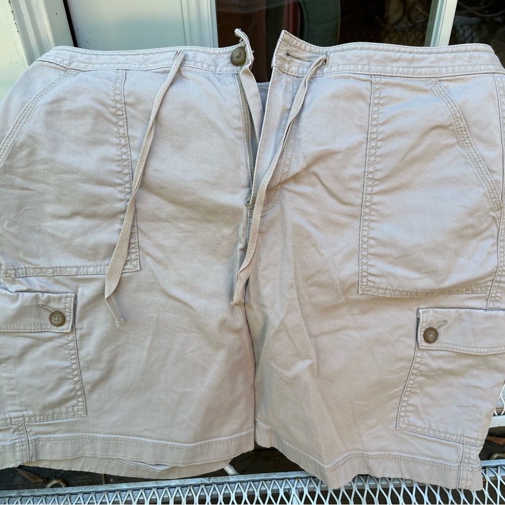 L.L. Bean Tan Casual Shorts with Elastic Waistband